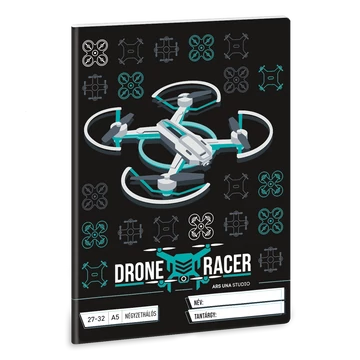 Füzet iskolai A5, 32lap, kockás 27-32  Ars Una DRONE RACER (5131) 22 10db/csomag