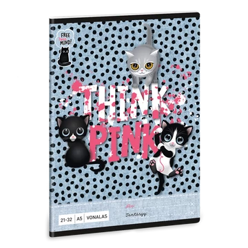 Füzet iskolai A5, 32lap, vonalas 21-32 4-8 osztályos Ars Una THINK-PINK (5285) 23  10db/csomag