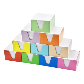 Kockatömb 9x9x6cm, színes karton doboz tartóban Bluering® fehér