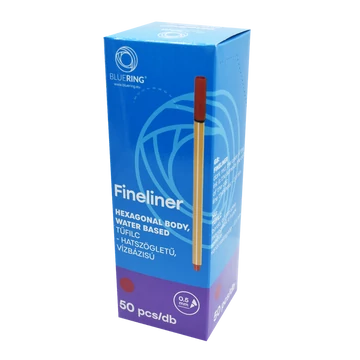 Rostirón, tűfilc vízbázisú, 0,5mm, hatszögletű test, Bluering® piros