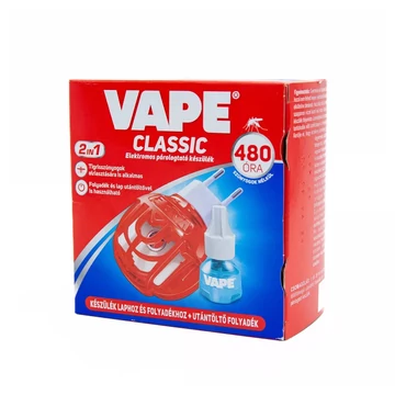 Szúnyogriasztó elektromos készülék lapkához&amp;folyadékhoz+szúnyogirtó folyadék 60 éj Classic VAPE