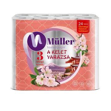 Toalettpapír 3 rétegű kistekercses 100% cellulóz 24 tekercs/csomag Kelet Varázsa Müller fehér