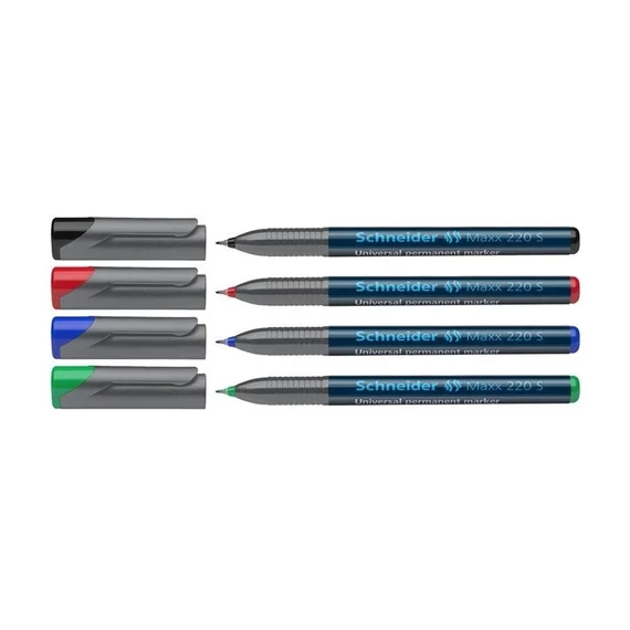 Alkoholos marker OHP 0,4mm tűhegyű Schneider Maxx 220 S 4 klf. szín