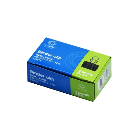 Binderkapocs 19mm, 12 db/doboz, Bluering®