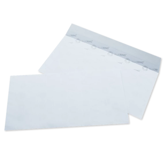 Boríték LA4 szilikonos bélésnyomott 110×220mm Bluering® 100 db/csom fehér