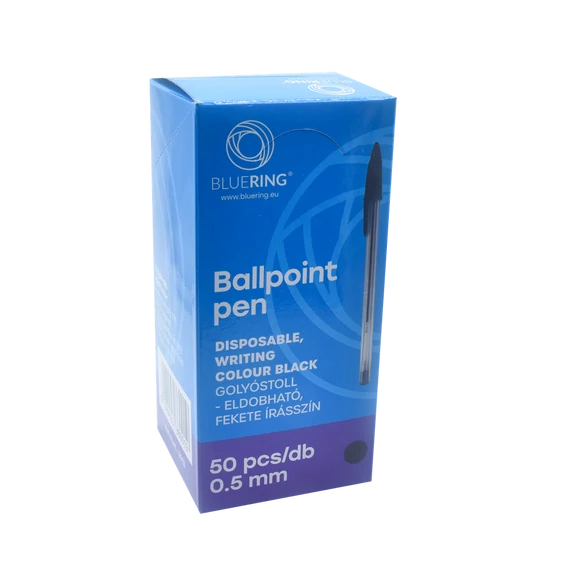 Golyóstoll eldobható kupakos Bluering® írásszín fekete