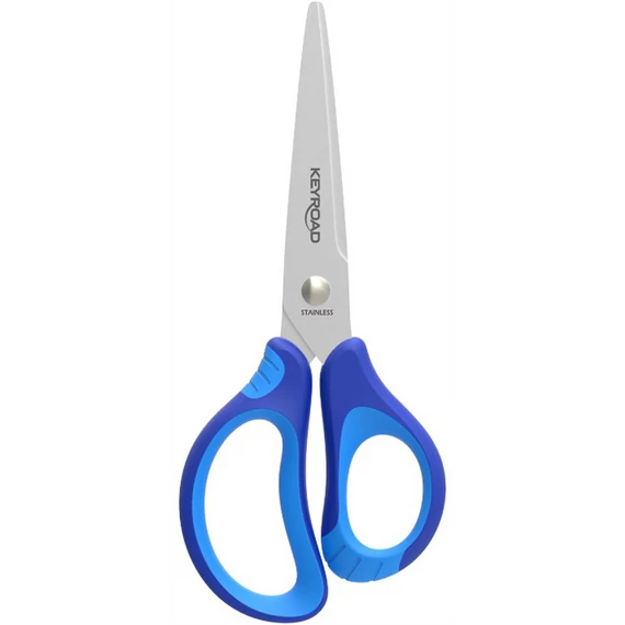Olló 13 cm tompa fejű Keyroad Soft Grip vegyes színek
